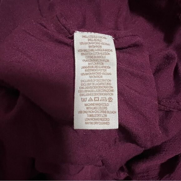 Free People Mohave A Line Swing Mini Dress XS Plum Oversized Deep V Back - Picture 15 of 16